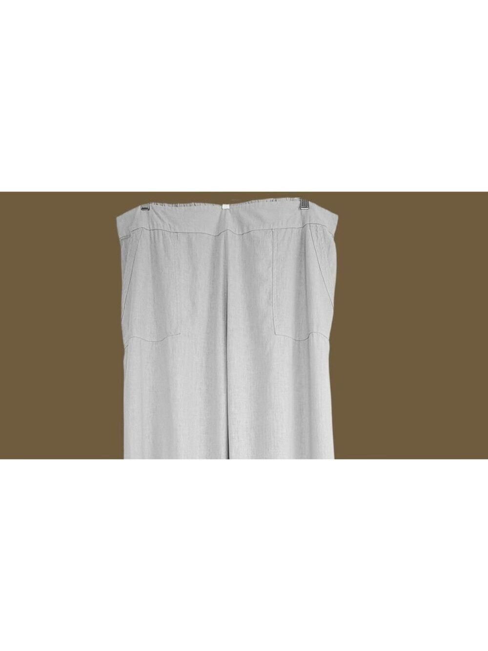 Naturals D&Co Womens Wide Leg Linen Pants Size XL Beige Coastal Laggenlook - Picture 2 of 8